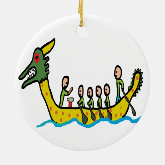 Dragon Boat Racing Keramisch Ornament (Achterkant)