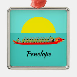 Dragon Boat Racing Metalen Ornament