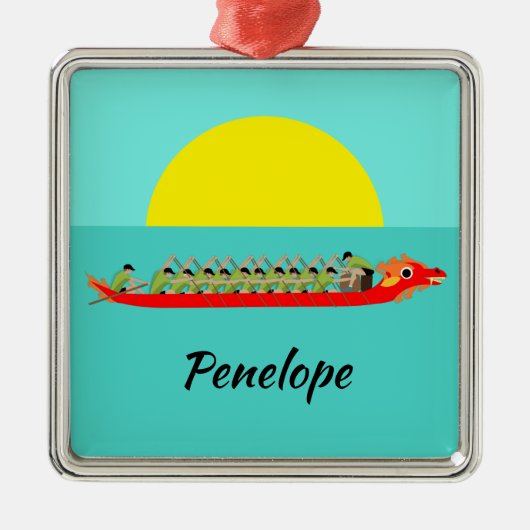 Dragon Boat Racing Metalen Ornament (Voorkant)