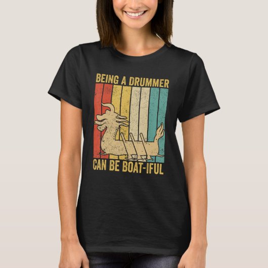 Dragon Boat Racing Race Paddle A Drummer Can Be Bo T-shirt (Voorkant)