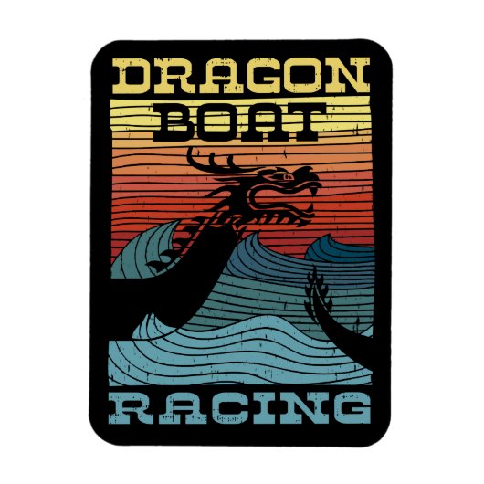 Dragon Boat Racing Retro Kijk Magneet (Verticaal)