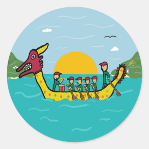 Dragon Boat Racing Ronde Sticker