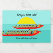 Dragon Boat Racing Sparkling Wijnetiket (Enkel label)