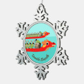 Dragon Boat Racing Tin Sneeuwvlok Ornament (Rechts)