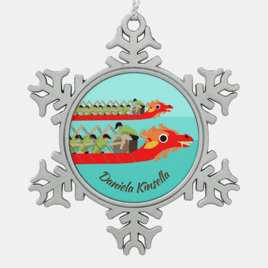 Dragon Boat Racing Tin Sneeuwvlok Ornament (Voorkant)