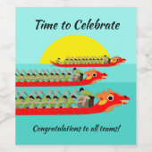 Dragon Boat Racing Wijn Etiket (Enkel label)