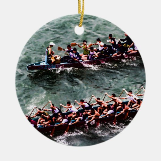 Dragon Boats e1 Keramisch Ornament (Voorkant)