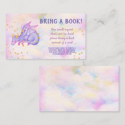 Dragon Book Request Baby shower Enclosure Kaart (Voorkant / Achterkant)