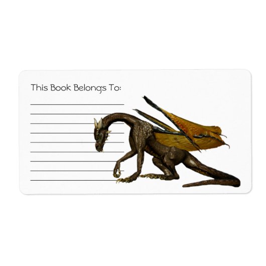 Dragon Bookplaat Etiket (Voorkant)