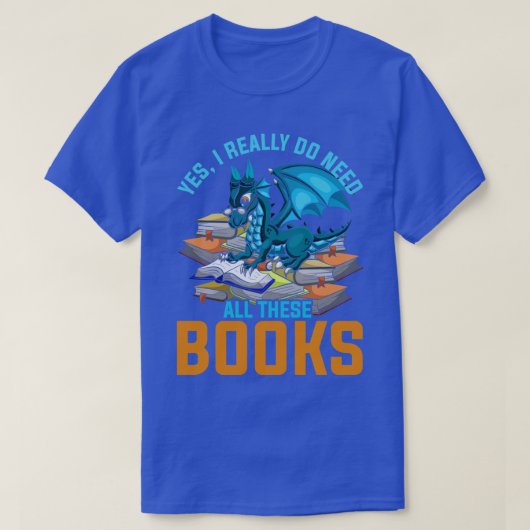 Dragon Books Nerd Reading T-shirt (Design voorkant)