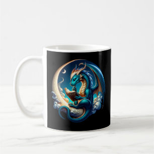Dragon Bookworm, Moonlight Reading T-shirt Koffiemok