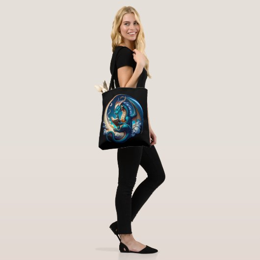 Dragon Bookworm, Moonlight Reading Tote Bag (Op model)