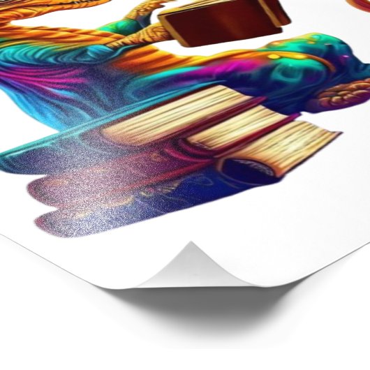 Dragon Bookworm - Schattig Fantasy Lezing Lover De Foto Afdruk (Hoek)