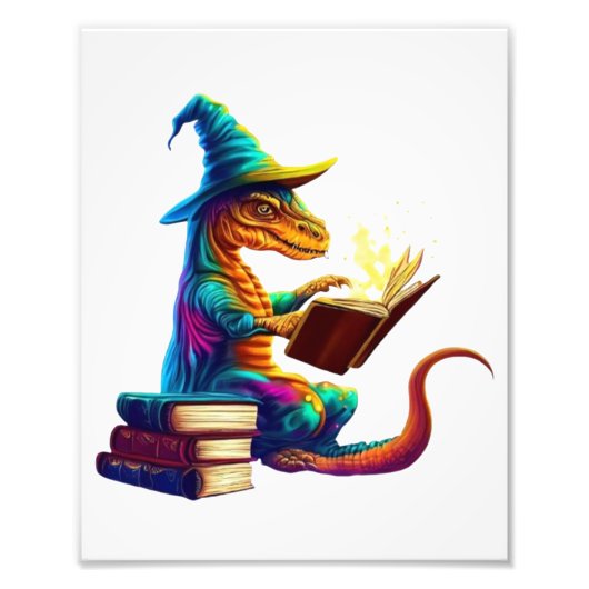 Dragon Bookworm - Schattig Fantasy Lezing Lover De Foto Afdruk (Voorkant)