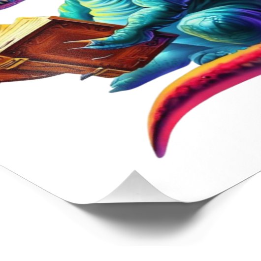 Dragon Bookworm - Schattig Fantasy Lezing Lover De Foto Afdruk (Hoek)