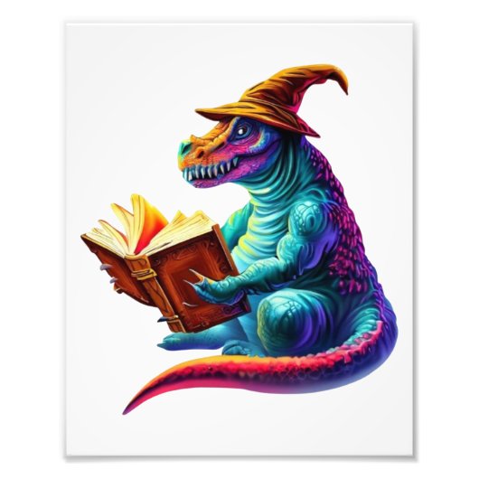 Dragon Bookworm - Schattig Fantasy Lezing Lover De Foto Afdruk (Voorkant)