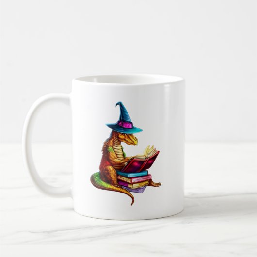 Dragon Bookworm - Schattig Fantasy Lezing Lover De Koffiemok (Links)