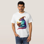 Dragon Bookworm - Schattig Fantasy Lezing Lover De T-shirt (Voorkant volledig)