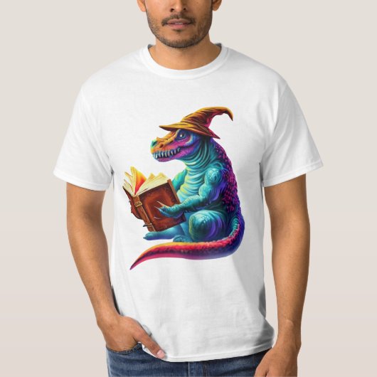 Dragon Bookworm - Schattig Fantasy Lezing Lover De T-shirt (Voorkant)