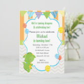 Dragon Boy Birthday Party Invitation ballon Kaart (Staand voorkant)