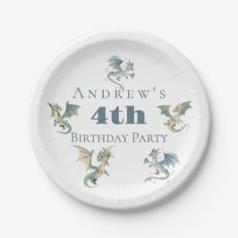 Dragon Boys 3e 4e 5e verjaardagsfeest uitnodiging Papieren Bordje