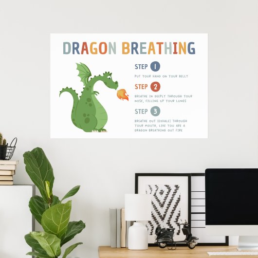 Dragon Breathing Calm Down Classroom Poster (Thuiskantoor)