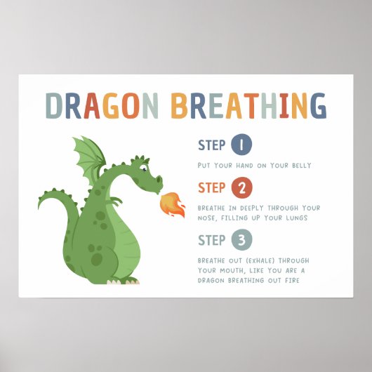 Dragon Breathing Strategy Classroom Poster (Voorkant)