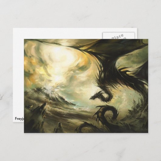Dragon-Briefkaart | Mythical Creature Art Greeting Briefkaart (Voorkant / Achterkant)