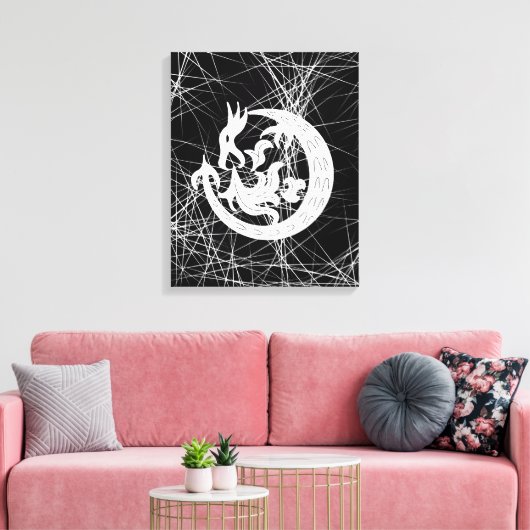 Dragon Bstromend vuur Canvas Afdruk (Insitu (Woonkamer))