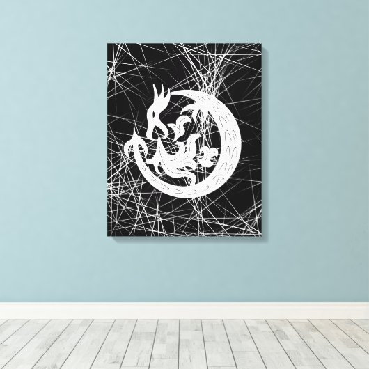 Dragon Bstromend vuur Canvas Afdruk (Insitu (Houten vloer))