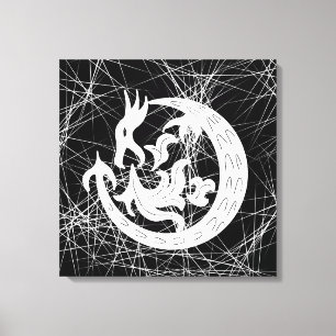 Dragon Bstromend vuur Canvas Afdruk