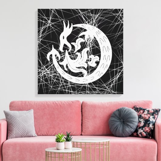 Dragon Bstromend vuur Canvas Afdruk (Insitu (Woonkamer))