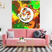 Dragon Bstromend vuur Canvas Afdruk (Insitu (Woonkamer))
