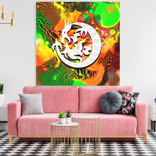 Dragon Bstromend vuur Canvas Afdruk (Insitu (Woonkamer))