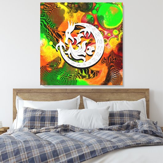 Dragon Bstromend vuur Canvas Afdruk (Insitu (Slaapkamer))