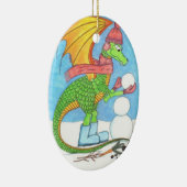 Dragon Building a Snowman Ornament (Rechts)