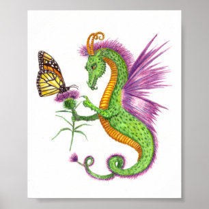 Dragon & Butterfly - afdruk Poster