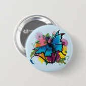 Dragon Butterfly Ronde Button 5,7 Cm (Voorkant /achterkant)