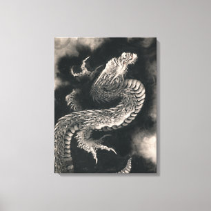 Dragon by Katsushika Hokusai Canvas Afdruk