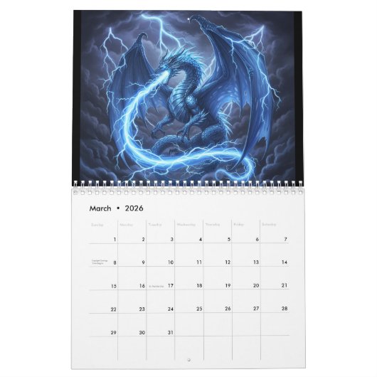 Dragon Calendar Kalender (Mar 2026)