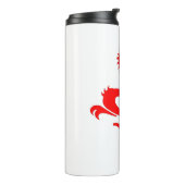 Dragon Calligraphy Red Asian Brush Stroke Friendly Thermosbeker (Gedraaid links)