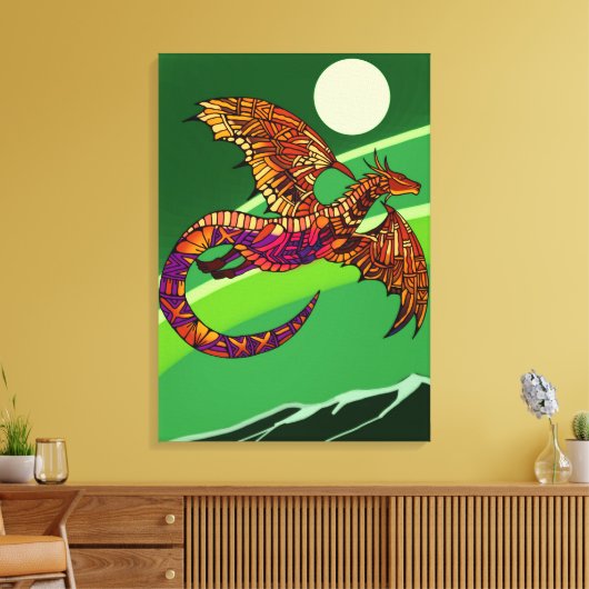 Dragon Canvas Afdruk (Insitu (Woonkamer))