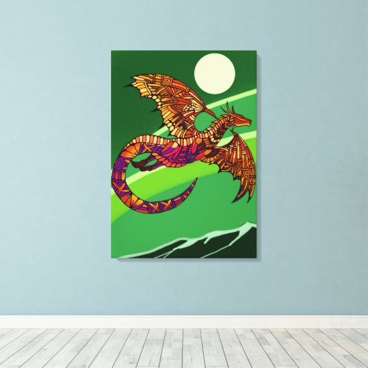 Dragon Canvas Afdruk (Insitu (Houten vloer))