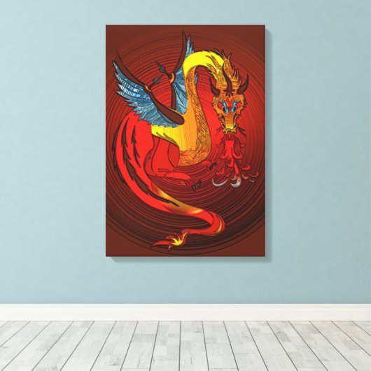 Dragon Canvas Afdruk (Insitu (Houten vloer))