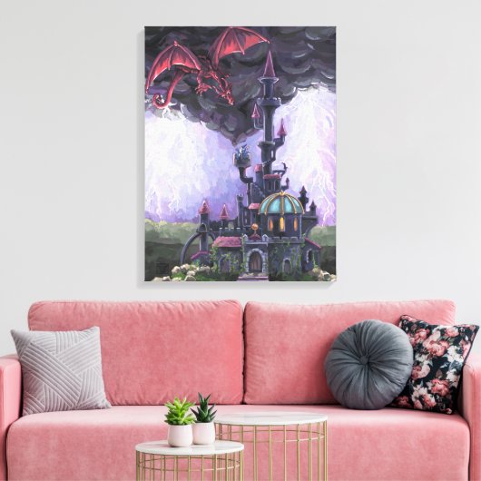 Dragon Castle Canvas Afdruk (Insitu (Woonkamer))