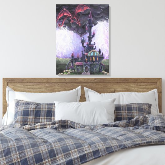 Dragon Castle Canvas Afdruk (Insitu (Slaapkamer))