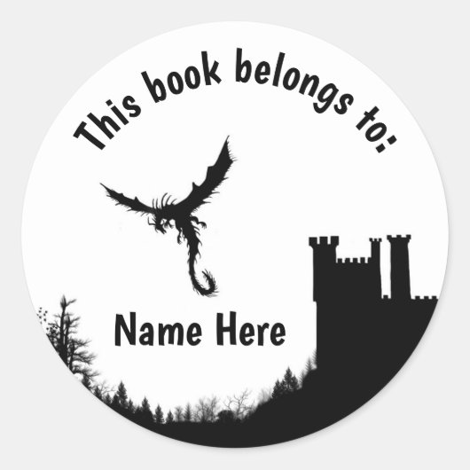  Dragon & Castle dit boek behoort tot Ronde Sticker (Voorkant)