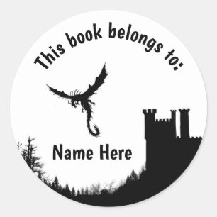  Dragon & Castle dit boek behoort tot Ronde Sticker