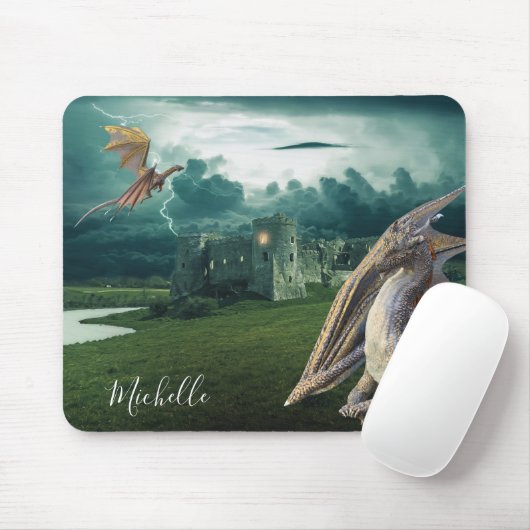 Dragon Castle Fantasy Personalized Muismat (Met muis)