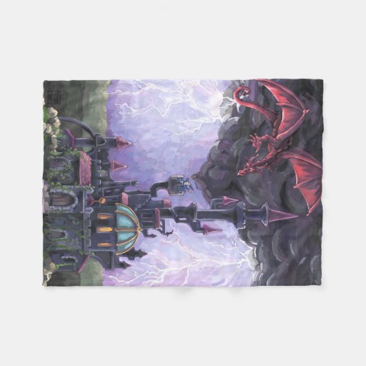 Dragon Castle Fleece Deken (Voorkant (Horizontaal))